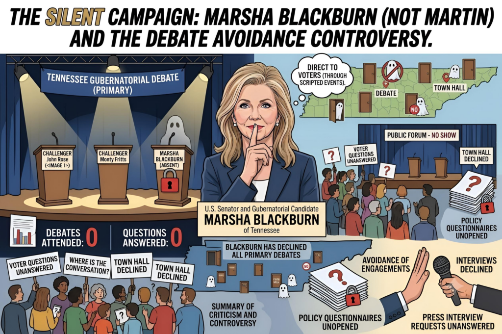 Blackburn refuses to do interviews or debate her opponents