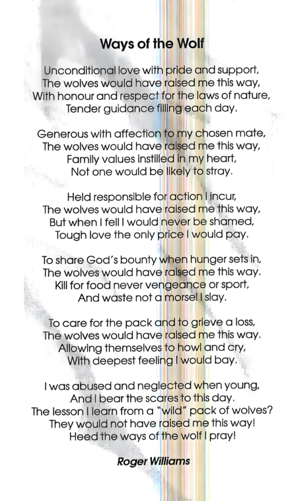 "Ways of the Wolf” poem by Roger. The poetry and art Roger created while incarcerated is a glimpse into a life lived in the dark.